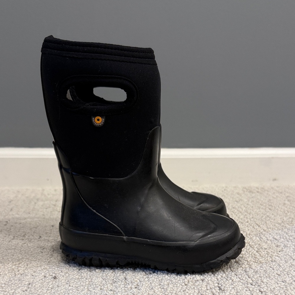 Kids Boggs Black Waterproof Winter Boots